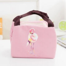 LOUNCH BOX flamingós táska belső thermo kialakítással felső részén cipzárral